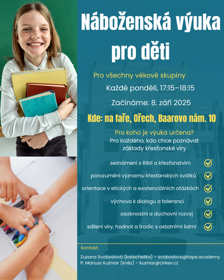 Výuka náboženství ve školním roce 2025/26